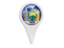 Flag of state of New York. Round pin icon. Download icon