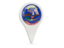 Flag of state of North Dakota. Round pin icon. Download icon