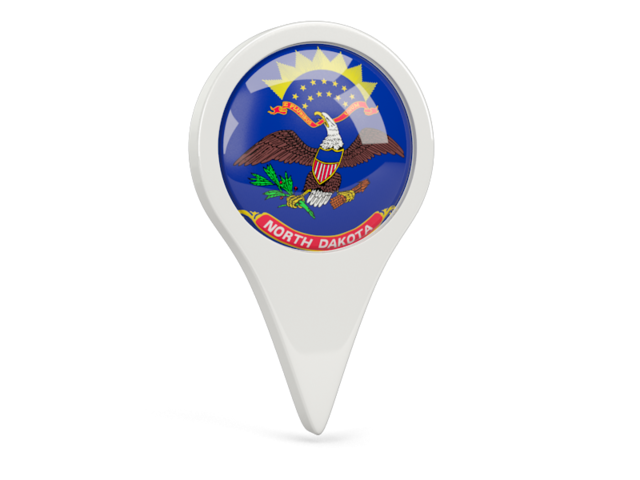 Round pin icon. Download flag icon of North Dakota