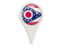 Flag of state of Ohio. Round pin icon. Download icon