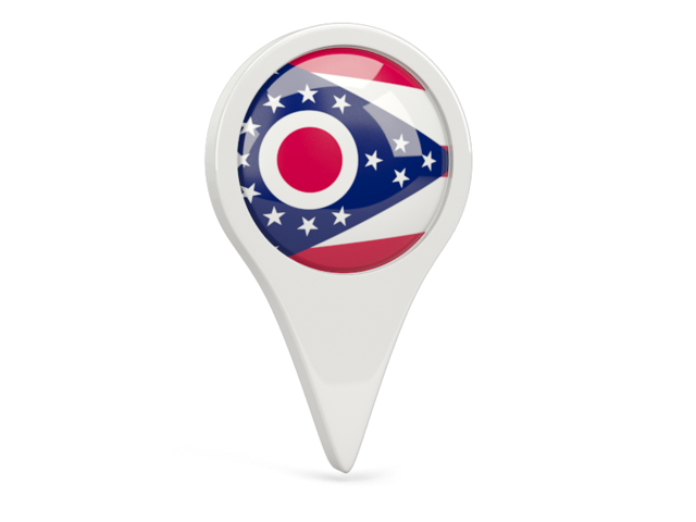 Round pin icon. Download flag icon of Ohio