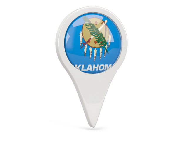 Round pin icon. Download flag icon of Oklahoma