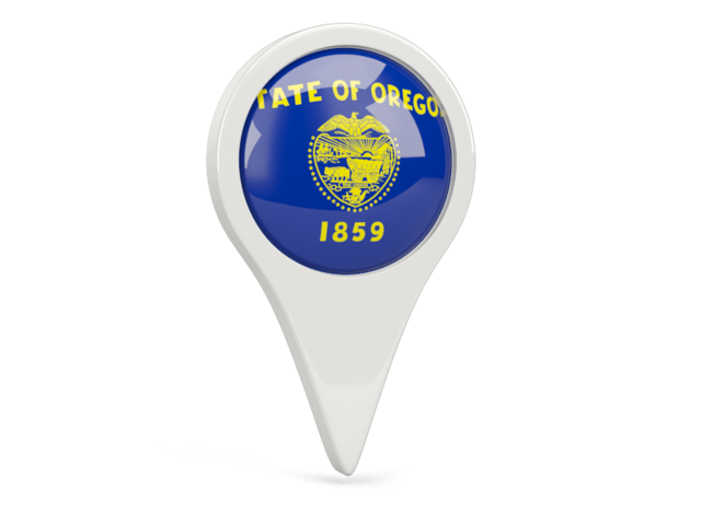 Round pin icon. Download flag icon of Oregon