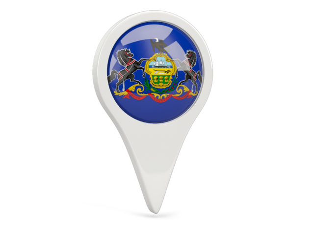Round pin icon. Download flag icon of Pennsylvania