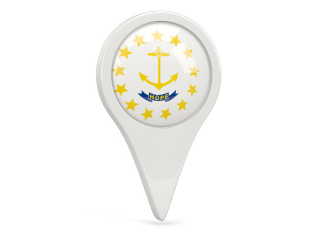 Round pin icon. Download flag icon of Rhode Island