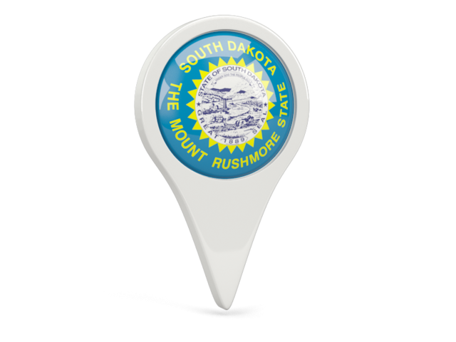 Round pin icon. Download flag icon of South Dakota