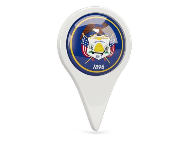 Round pin icon. Download flag icon of Utah