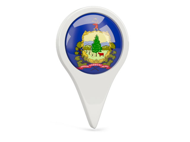 Round pin icon. Download flag icon of Vermont