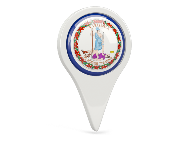 Round pin icon. Download flag icon of Virginia