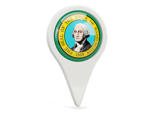 Round pin icon. Download flag icon of Washington