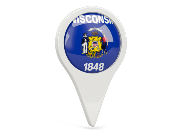Round pin icon. Download flag icon of Wisconsin