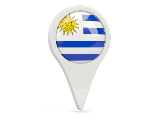 Round pin icon. Download flag icon of Uruguay at PNG format