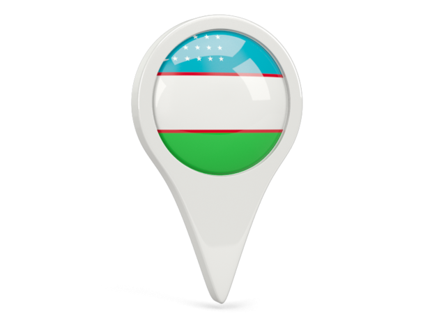 Round pin icon. Download flag icon of Uzbekistan at PNG format