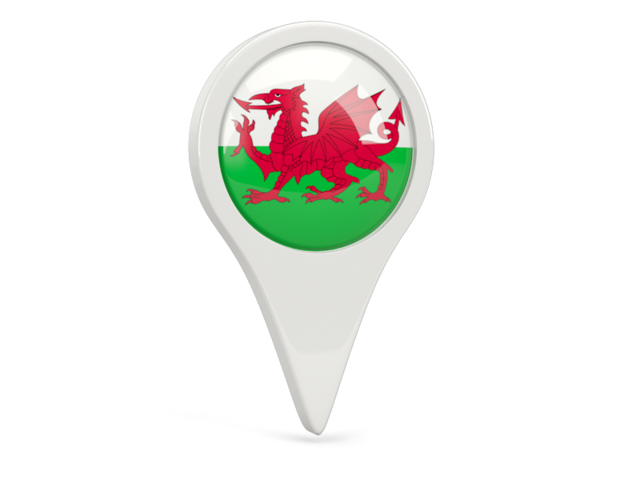 Round pin icon. Download flag icon of Wales at PNG format