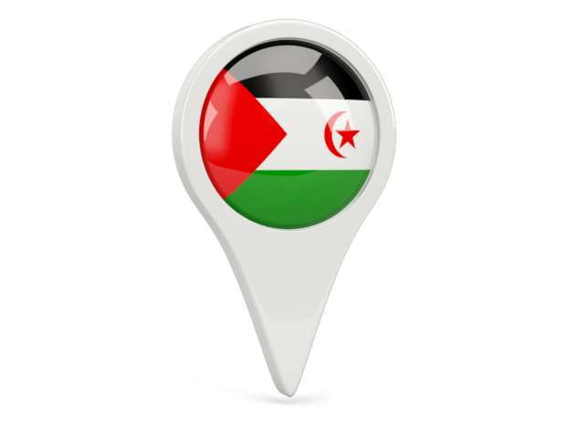 Round pin icon. Download flag icon of Western Sahara at PNG format