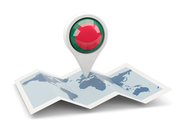 Round pin with map. Download flag icon of Bangladesh at PNG format