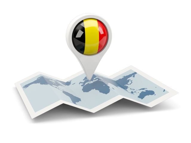 Круглая иконка над картой мира. Скачать флаг. Бельгия