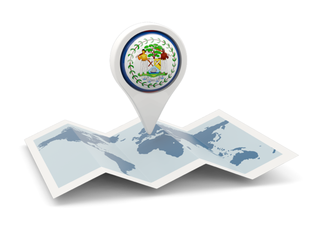 Round pin with map. Download flag icon of Belize at PNG format