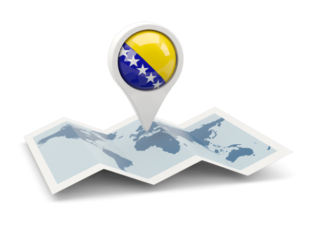 Round pin with map. Download flag icon of Bosnia and Herzegovina at PNG format