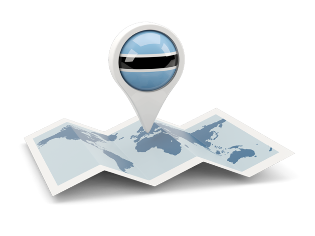 Round pin with map. Download flag icon of Botswana at PNG format