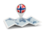 Bouvet Island. Round pin with map. Download icon.