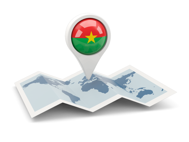 Круглая иконка над картой мира. Скачать флаг. Буркина Фасо