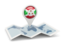 Burundi. Round pin with map. Download icon.