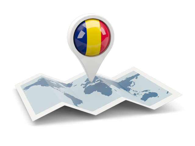 Round pin with map. Download flag icon of Chad at PNG format