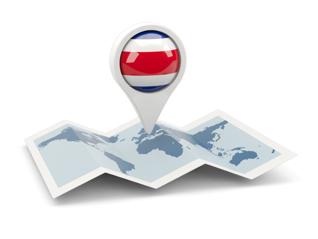 Round pin with map. Download flag icon of Costa Rica at PNG format