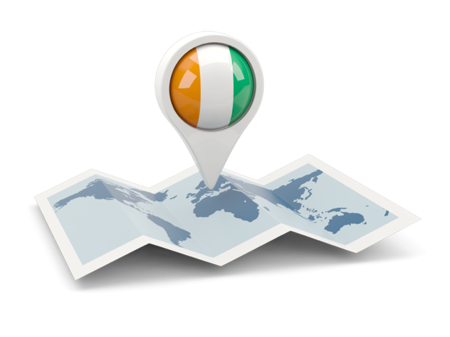 Round pin with map. Download flag icon of Cote d'Ivoire at PNG format