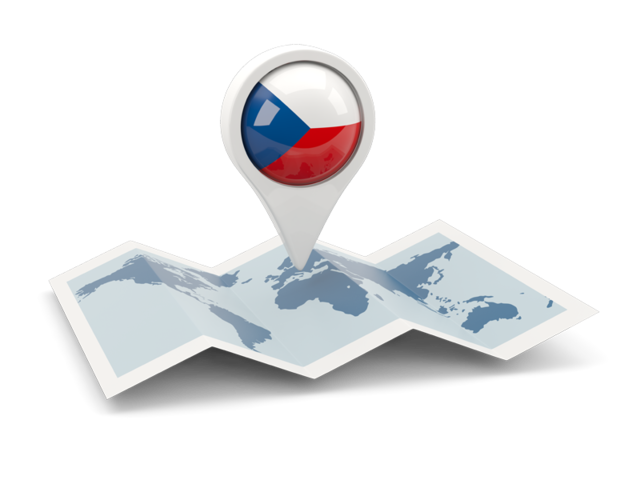 Round pin with map. Download flag icon of Czech Republic at PNG format