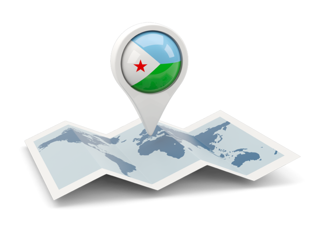 Round pin with map. Download flag icon of Djibouti at PNG format