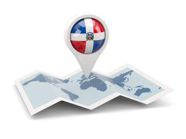 Round pin with map. Download flag icon of Dominican Republic at PNG format