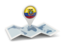 Ecuador. Round pin with map. Download icon.