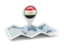 Egypt. Round pin with map. Download icon.