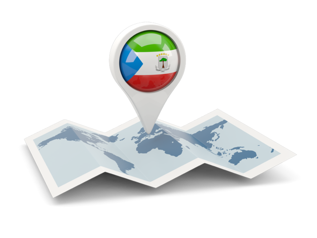 Круглая иконка над картой мира. Скачать флаг. Экваториальная Гвинея
