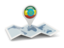 Эфиопия. Круглая иконка над картой мира. Скачать иконку.