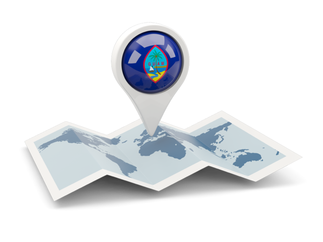 Round pin with map. Download flag icon of Guam at PNG format