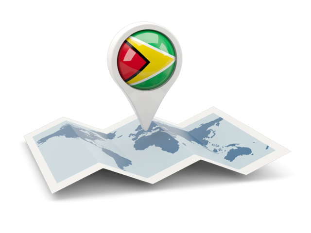 Round pin with map. Download flag icon of Guyana at PNG format