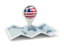 Liberia. Round pin with map. Download icon.