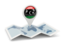 Libya. Round pin with map. Download icon.