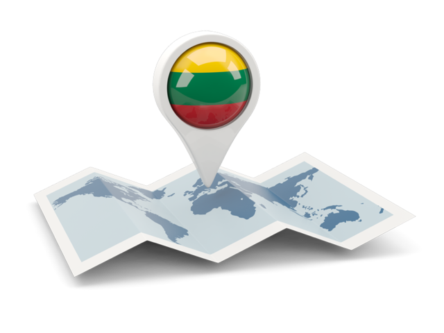 Round pin with map. Download flag icon of Lithuania at PNG format