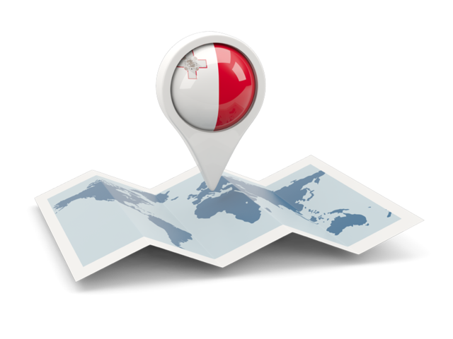 Round pin with map. Download flag icon of Malta at PNG format