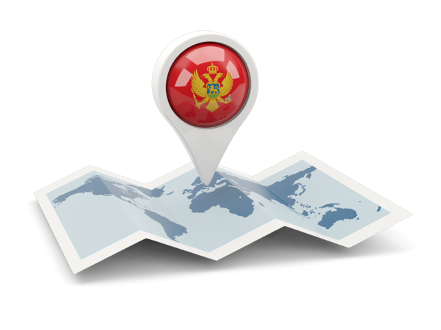 Round pin with map. Download flag icon of Montenegro at PNG format