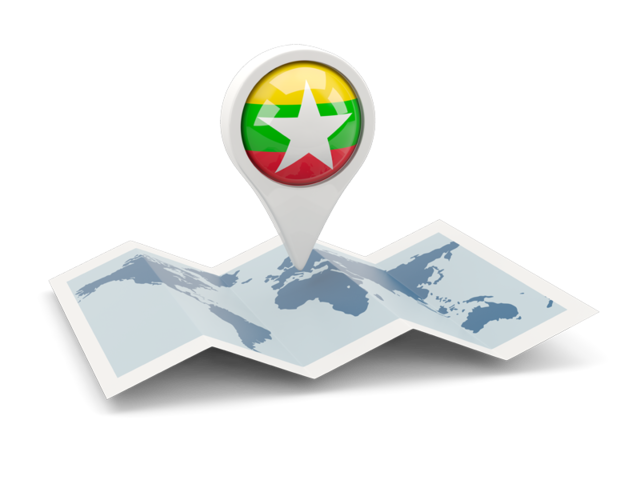 Round pin with map. Download flag icon of Myanmar at PNG format