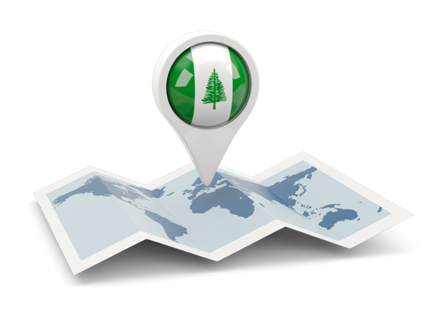 Round pin with map. Download flag icon of Norfolk Island at PNG format