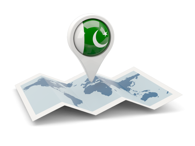 Круглая иконка над картой мира. Скачать флаг. Пакистан