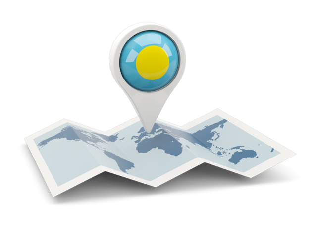 Round pin with map. Download flag icon of Palau at PNG format