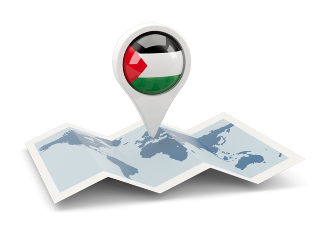 Круглая иконка над картой мира. Скачать флаг. Палестинские территории
