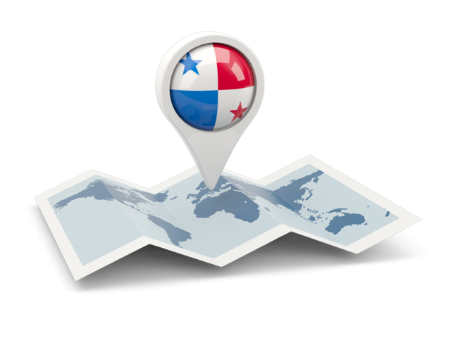 Round pin with map. Download flag icon of Panama at PNG format